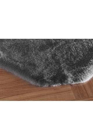 Jassrug Tavşan Tüyü Kürk Post Halı 100x140 Antrasit Antrasit