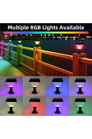 Rgb'li 10'lu Set Güneş Enerjili Dekoratif Led Bahçe Lambası, Kumandalı, Su Geçirmez Diğer