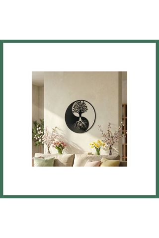 En-cag Yin Yang Hayat Ağacı Duvar Tablosu Mdf Lazer Kesim Modern Spiritüel Duvar Süsü Bss