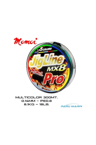 Momoi Jigline Mx8 Pro 0.14mm 300mt. Multicolor İp Misina