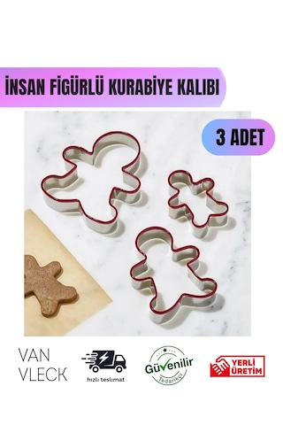 İnsan Figürlü Kurabiye Kalıbı Zencefilli Adam Şekilli Metal