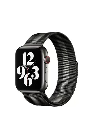 Newface Apple Watch Uyumlu 38mm Metal Mıknatıslı Kordon - Siyah-beyaz
