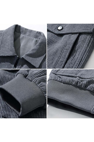 Pasifix Sonbahar ve Kış Gündelik Ceket Vintage Kadife Yaka Ceket 001