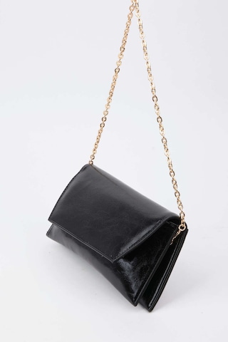 Vivaq Kadın Siyah Zarf Tasarım 2 Bölmeli Mini Zincir Askılı Çıt Çıt Kapama Clutch Ve El Çantası