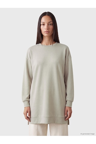 LC Waikiki Lc Waıkıkı Gri Soft Touch Kadın Sweatshirt Tunik