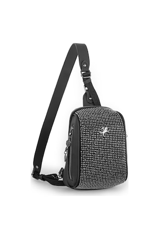Nas Bag Bel Ve Body Bag Siyah Gümüş Tasli Siyah