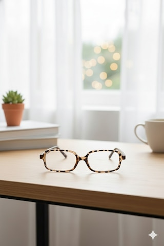 Glamy Kare Model Optik Uyumlu Mavi Işık Korumalı Gözlük Modern Çerçeveli Trend Şık Ve Modern Leopar