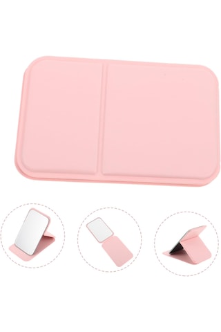 Hpytech Taşınabilir Katlanabilir Masaüstü Mini Makyaj Aynası Pembe