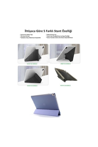 Apple Uyumlu iPad Pro 11 2.Nesil 2020 Kılıf Trifolding Kalem Bölmeli