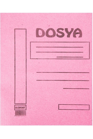 Alemdar Karton Dosya Tam Kapak Pembe 50'li Paket