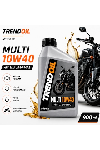Trendoil Multi 10w40 Scooter Ve Motosiklet Motor Yağı Apı Sl Jaso Ma2 900ml