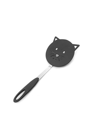 Wok Spatula Modern Isıya Dayanıklı Güvenli Mutfak Spatulaları Kaymaz Omlet Kürek Siyah