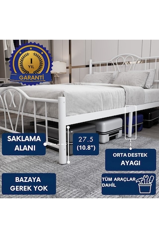 Aksviva Orkide Tek Kişilik Ferforje Metal Karyola