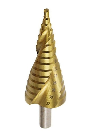 Fosenze 4-32mm Hızlı Çelik Basamaklı Matkap Ucu, Titanyum Kaplama, Üçgen Saplı, Metal/alüminyum/pvc Delme Aleti