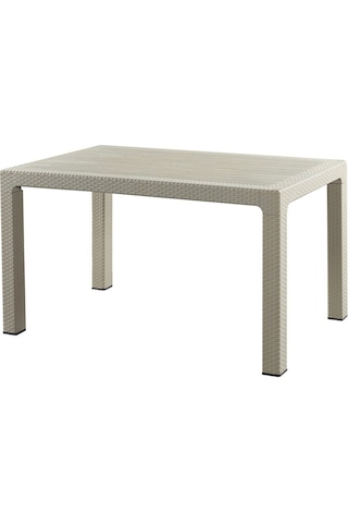 Rattan Masa 70x120 Sabit Masa - Bahçe Balkon Teras 1. Kalite Orta Cappucino