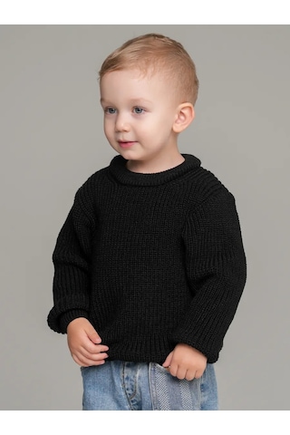 Djaza Kids Çocuklar İçin Örme Oversize Kazak 249550284 Siyah