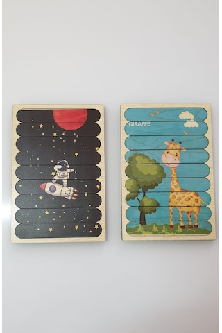 Montessori Ahşap 3d Çift Taraflı Şerit Yapboz