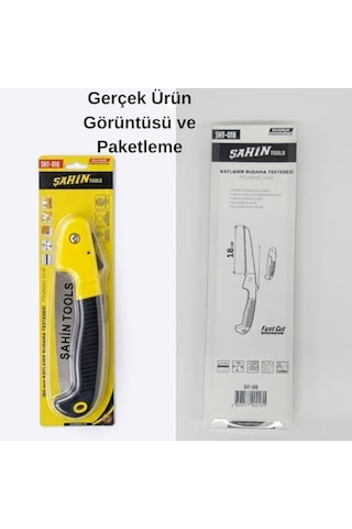 Şahin Tools Sht-018 Katlanır Budama Testeresi - 18 Cm Yüksek Karbonlu Çelik Bıçak, Ergonomik Tutuş, Üç Eksenli Özel Bileme, Hızlı Kesim Fast Cut