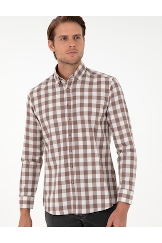 Pierre Cardin Erkek Kahverengi Gömlek Desenli 50298846-vr029 Kahverengi
