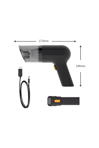 Wondernest Tipi Taşınabilir Kablosuz Süpürge Sones Siyah Güçlü Elektrikli El Süpürgesi Siyah