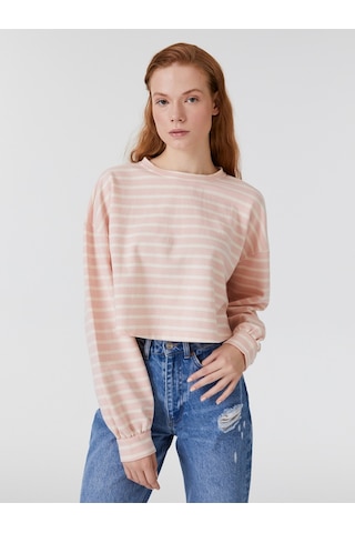Oversize Kadın Sweatshirt Pembe