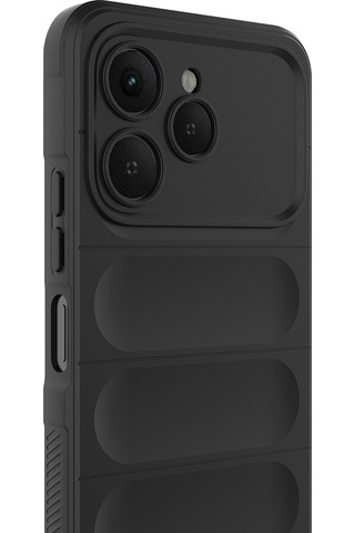 Tecno Spark 40 Kılıf Esnek Tpu Oyuklu Arka Yüzey Tasarımlı Zore Etnik Silikon Kapak Siyah