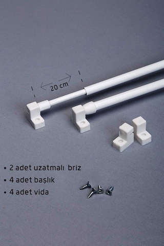 Briz Perde Çubuğu Ayarlanabilir 2 Adet 60-75 CM