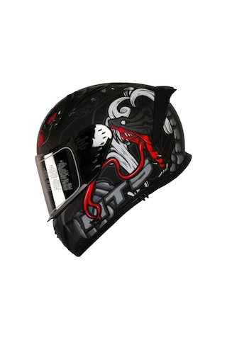 Motoanl Motosiklet Ece 22.r06 Sertifikalı Double Vizör Full Face Kask Myth Grey Gri
