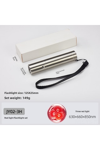 Yunboo Kırmızı Işık El Feneri 3 Led 630+660+850nm Entegre Kızılötesi Fonksiyonu Dış Mekan Acil Durumlar İçin Dayanıklı Tasarım Pil Hariç