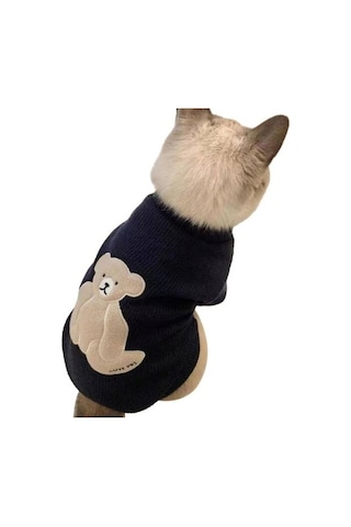 Evcil Hayvan Giysileri Sevimli Ayı Tasarımı 2 Bacaklı Yüksek Streç Kolay Giyilebilir Yumuşak Rahat Sıcak Kedi Kazak