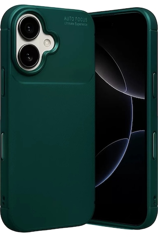 Newface Apple, Uyumlu iPhone 17 Auto Focus Karbon Kapak - Koyu Yeşil