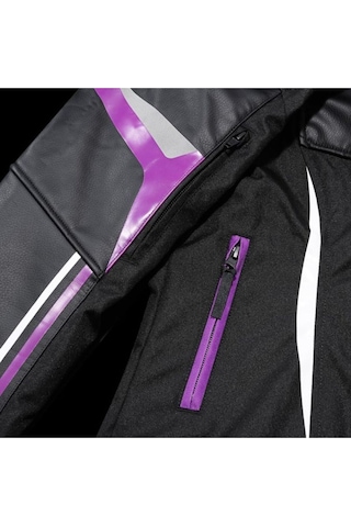 Ebakbak Motosiklet Kadın Montu 4 Mevsim Maxdura 600-d Dayanıklı Kumaş Ve Deri Women Motor Mont Purple