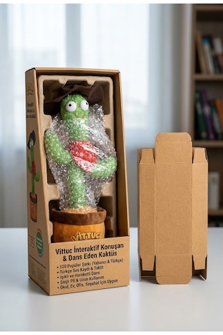 Konuşan Dans Eden Kaktüs Şarjlı Müzikli Işıklı Peluş Oyuncak Ses Tekrarlayan Kaktüs Çok Renkli
