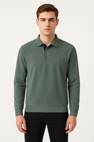 Simenti Regular Fit Polo Yaka Selanik Kazak - 7414 Yeşil