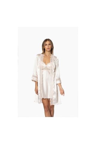 Pierre Cardin 6010 İpek Saten 6 Lı Gecelik Sabahlık Pijama Takım