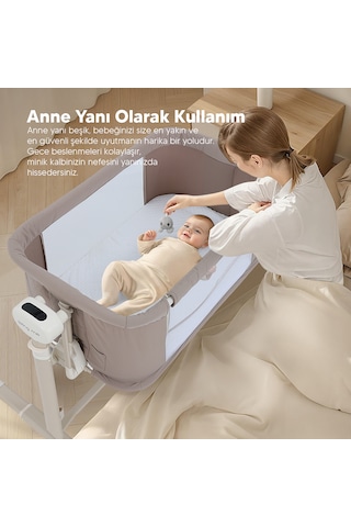 Huggy Gri Swing Me Akıllı Beşik/anne Yanı Oyun Parkı Ve Portbebe