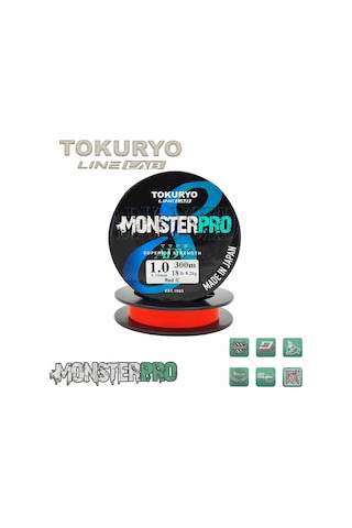 Tokuryo Lıne Lab Monsterpro X8 1.0pe 0.12mm 18ıb 8.2kg Red 300mt