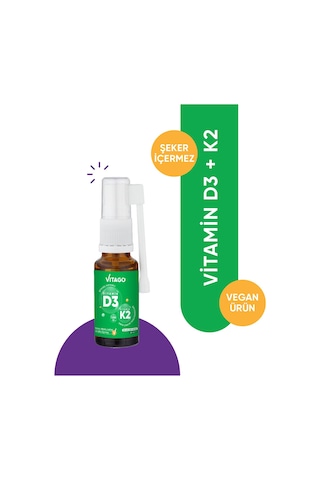 Vitago D3 Vitamini K2 İçeren Oral Sprey 20 ML