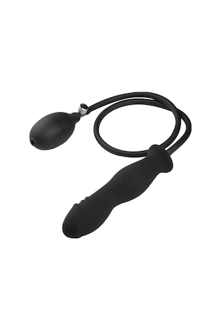 Lilitu Shop BDM1815 Şişebilen Pompalı Boğumlu Anal Plug Siyah