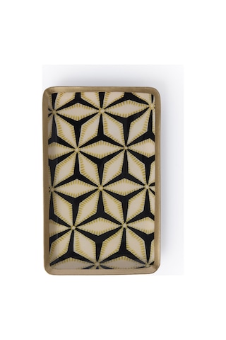 Yargıcı Geometrik Desenli Alüminyum Dikdörtgen Tepsi 15x10x1 Cm 26knhs1029c St