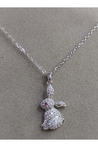Beren Aksesuar Stainless Steel Tavşan Çelik Kolye Gümüş