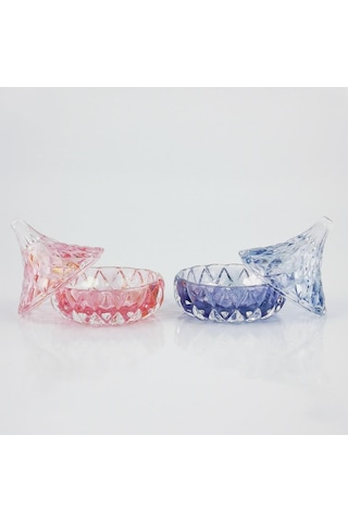 Lüsterli Mini Kubbe Cam Lokumluk & Şekerlik 2'li