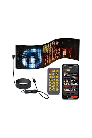 Led Panel Cama Yapışan Telefon Kontrollü Led Ekran Panel 16 64 Led Sayısı Renkli