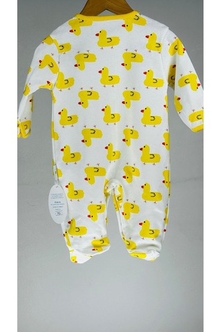 Civcivli %100 Pamuklu Uzun Kollu Çıtçıtlı Bebek Tulum 001