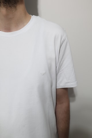 Santa Dmctekstil Erkek 2675 Düz Spor Kesim Rahat Kalıp Bisiklet Yaka Basic T-shirt Beyaz