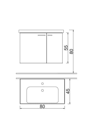 Denko Terra 80 Cm Mdf Banyo Dolabı Alt Modülü Çok Renkli