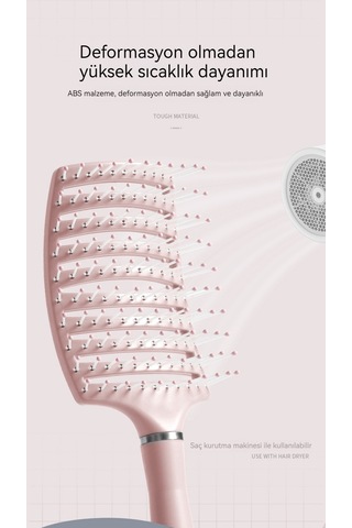 Macaron Büyük Tarak Kafa Deri Masaj Tarağı- Mavi