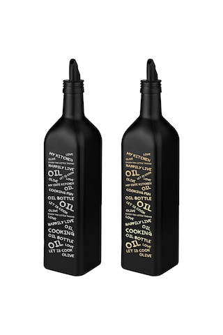 Selka Home - Marasca Baskılı Yazılı Yağdanlık 500 Ml Gold
