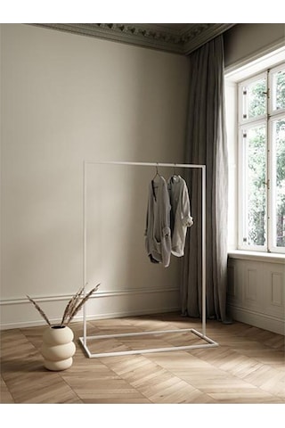 Sort Beyaz Metal Elbise Askılığı Büyük Beyaz1