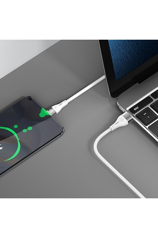 Recci Rs11c Swift Serisi Usb-a To Type-c 3a Hızlı Şarj Özellikli Data Ve Şarj Kablosu 1m Beyaz